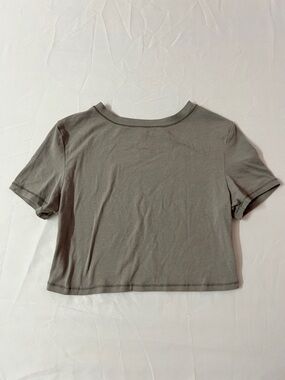 SKIMS Cotton Jersey Crew Neck Long Sleeve Top T-shirt Grey Smoke